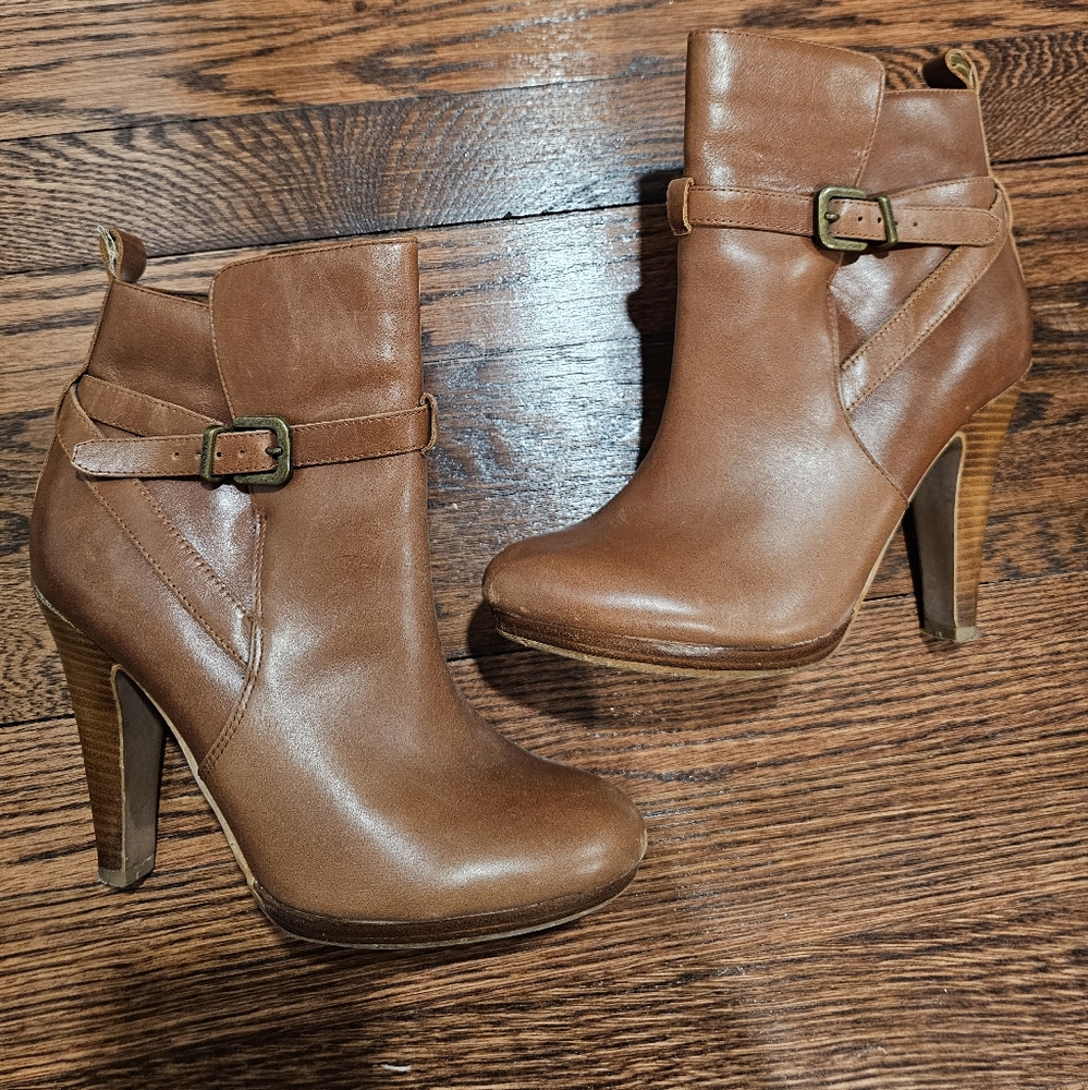 Aldo Brown Buckle Booties